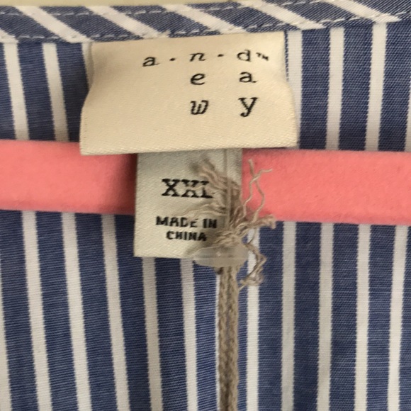 $11 flash sale (24 hr) Blue & white pin stripe dress by a new day XXL - Picture 4 of 6